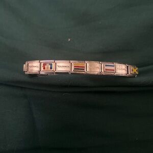 Silver Nautical Flag Bracelet